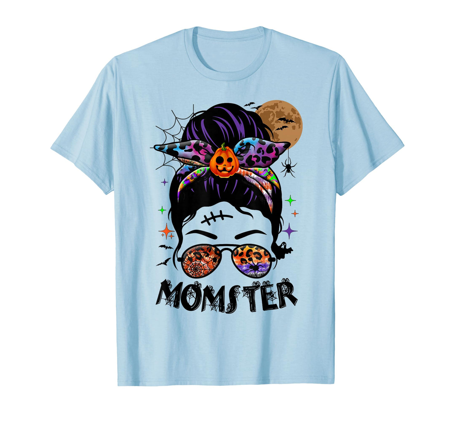 Momster Monster Messy Bun Happy Halloween T-Shirt