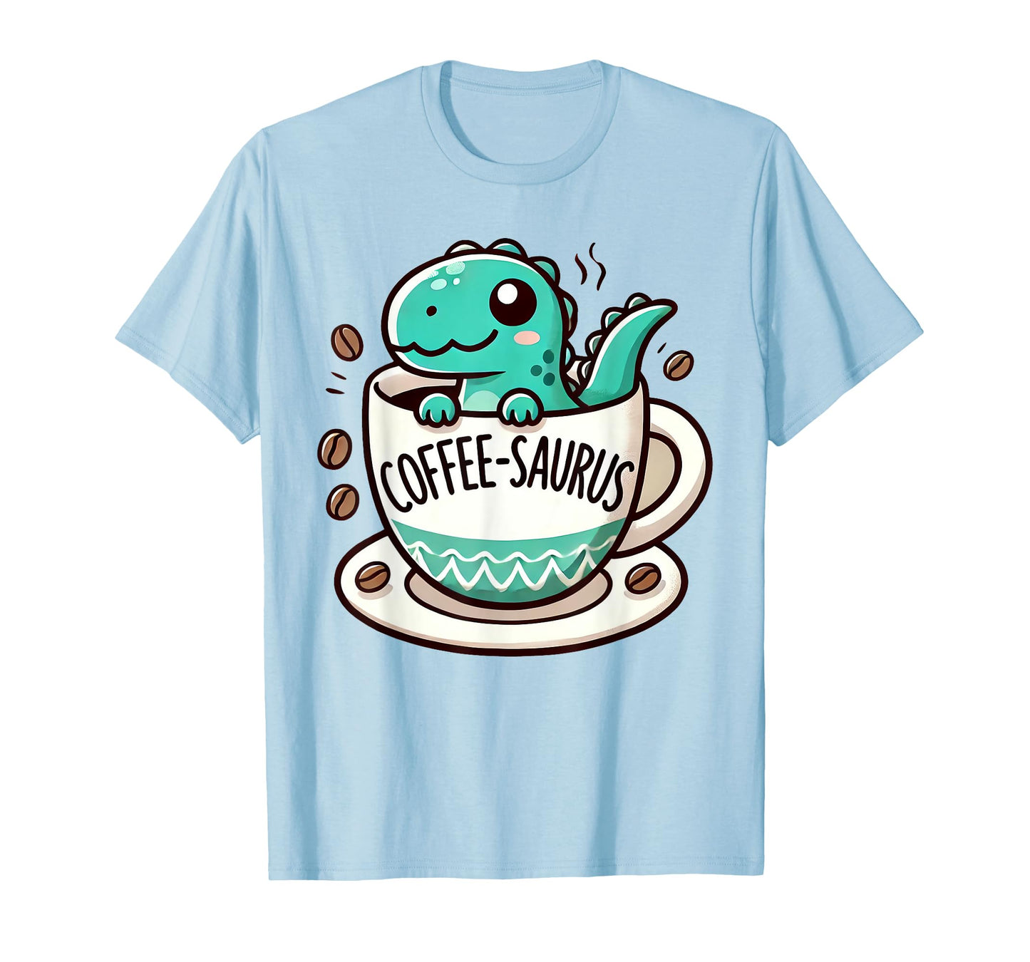 Coffee-Saurus Dinosaur Coffee Lover Art T-Shirt