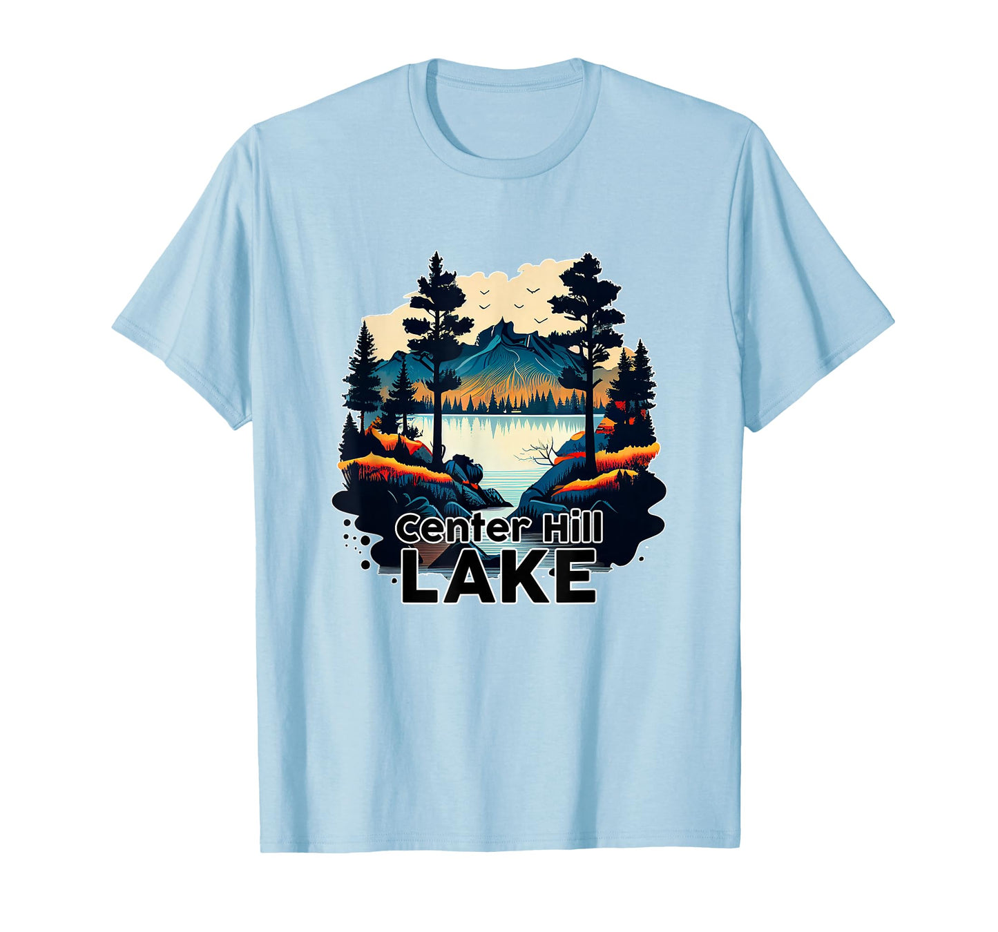 Center Hill Lake T-Shirt Retro Minimalist Lake Center Hill T-Shirt