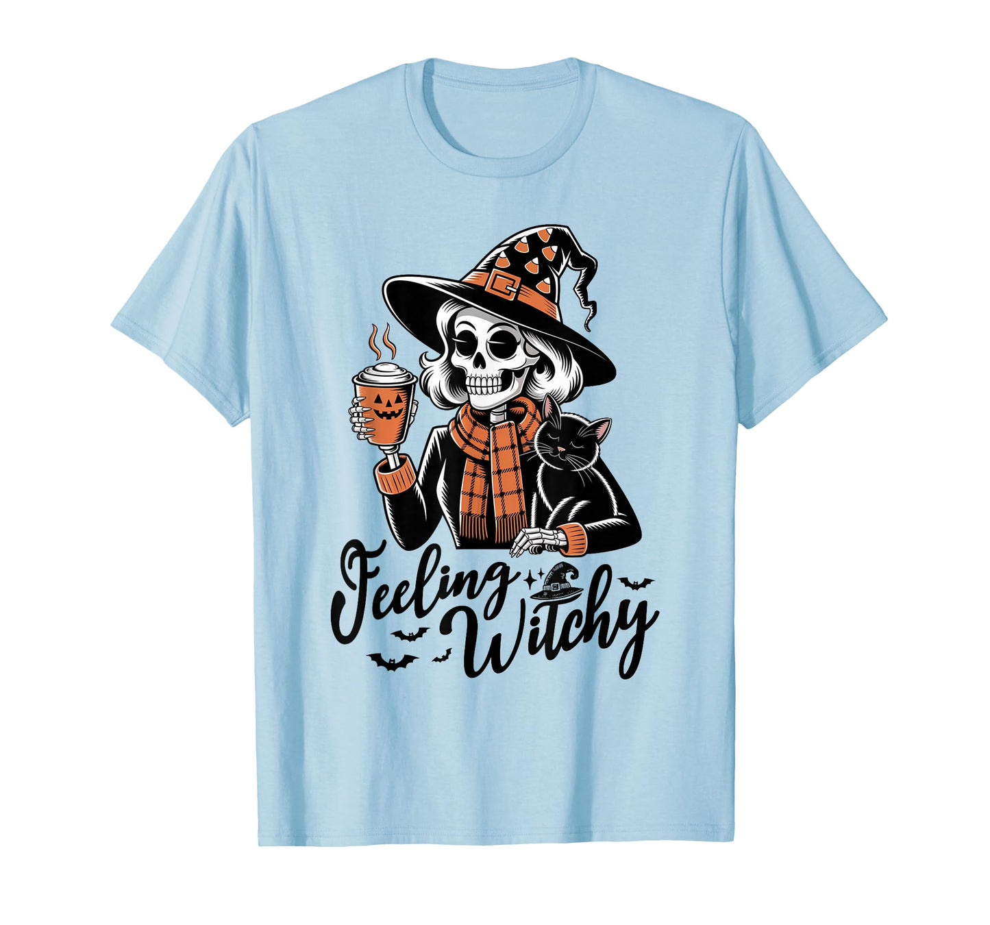 Feeling Witchy Halloween Pumpkin Spice Latte Funny T-Shirt