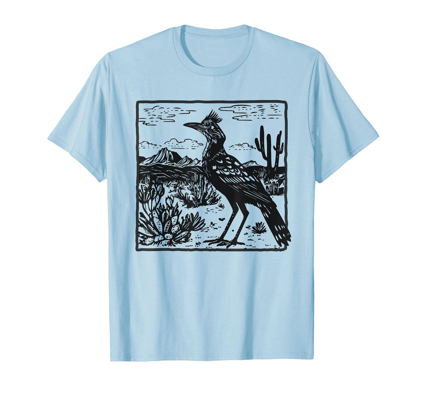 Mexican Linocut Art Latin American Desert Print Roadrunner T-Shirt