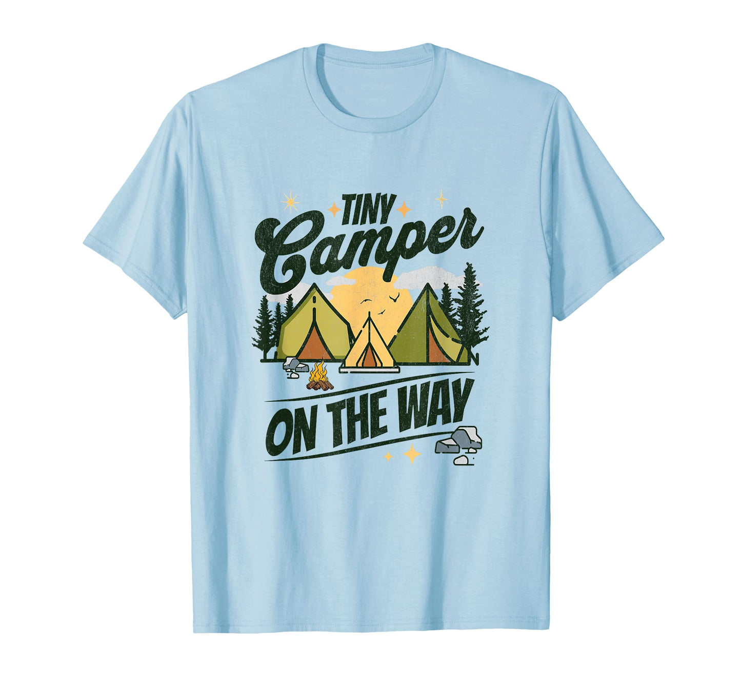 Tiny Camper On The Way camping lover pregnancy announcement T-Shirt