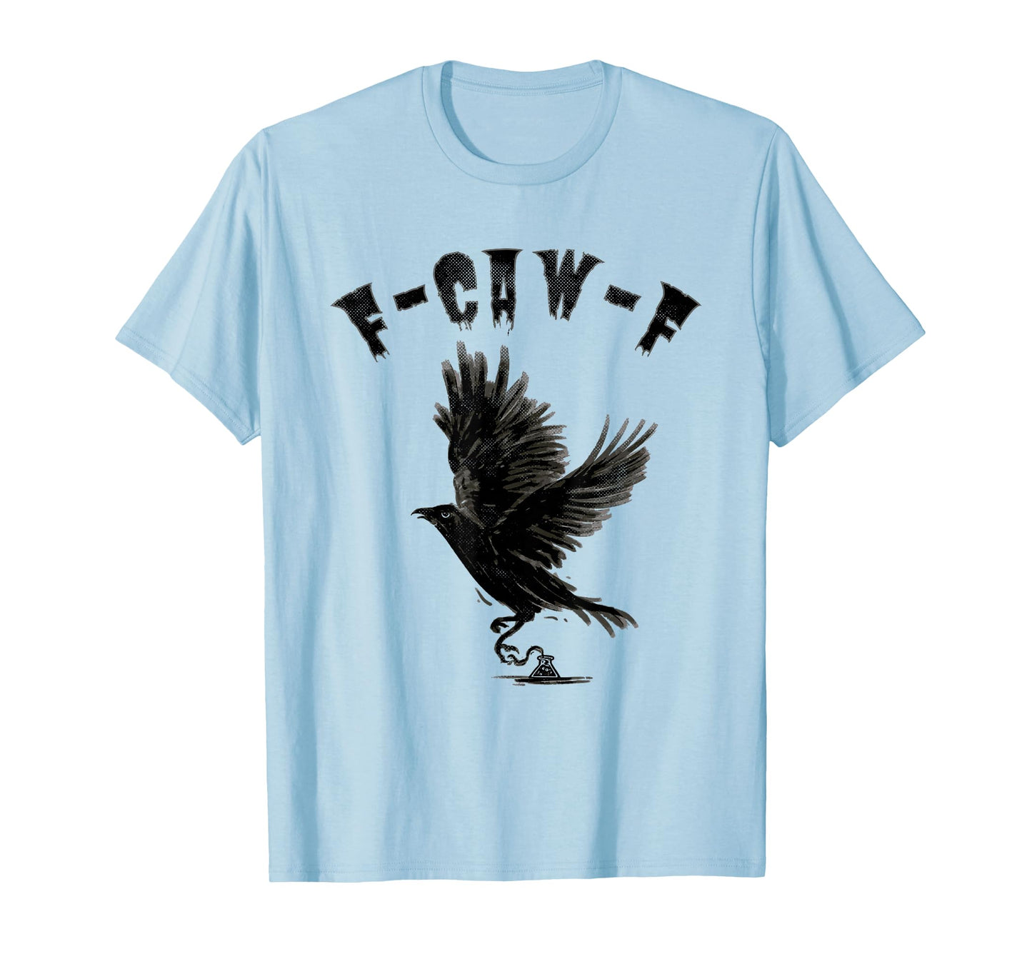 Dark Crow Raven Art F-CAW-F Gothic Flying Bird Design T-Shirt