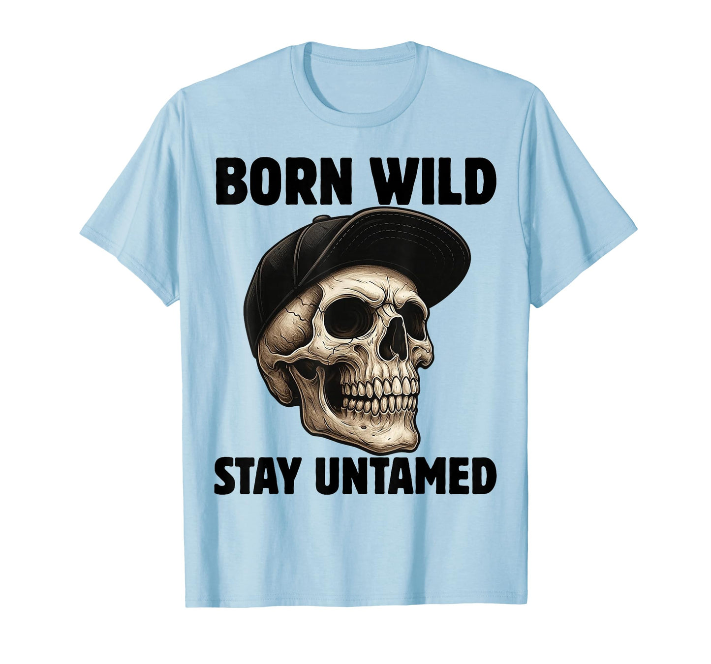 Skull in Cap Street Style Urban Art Skeleton T-Shirt