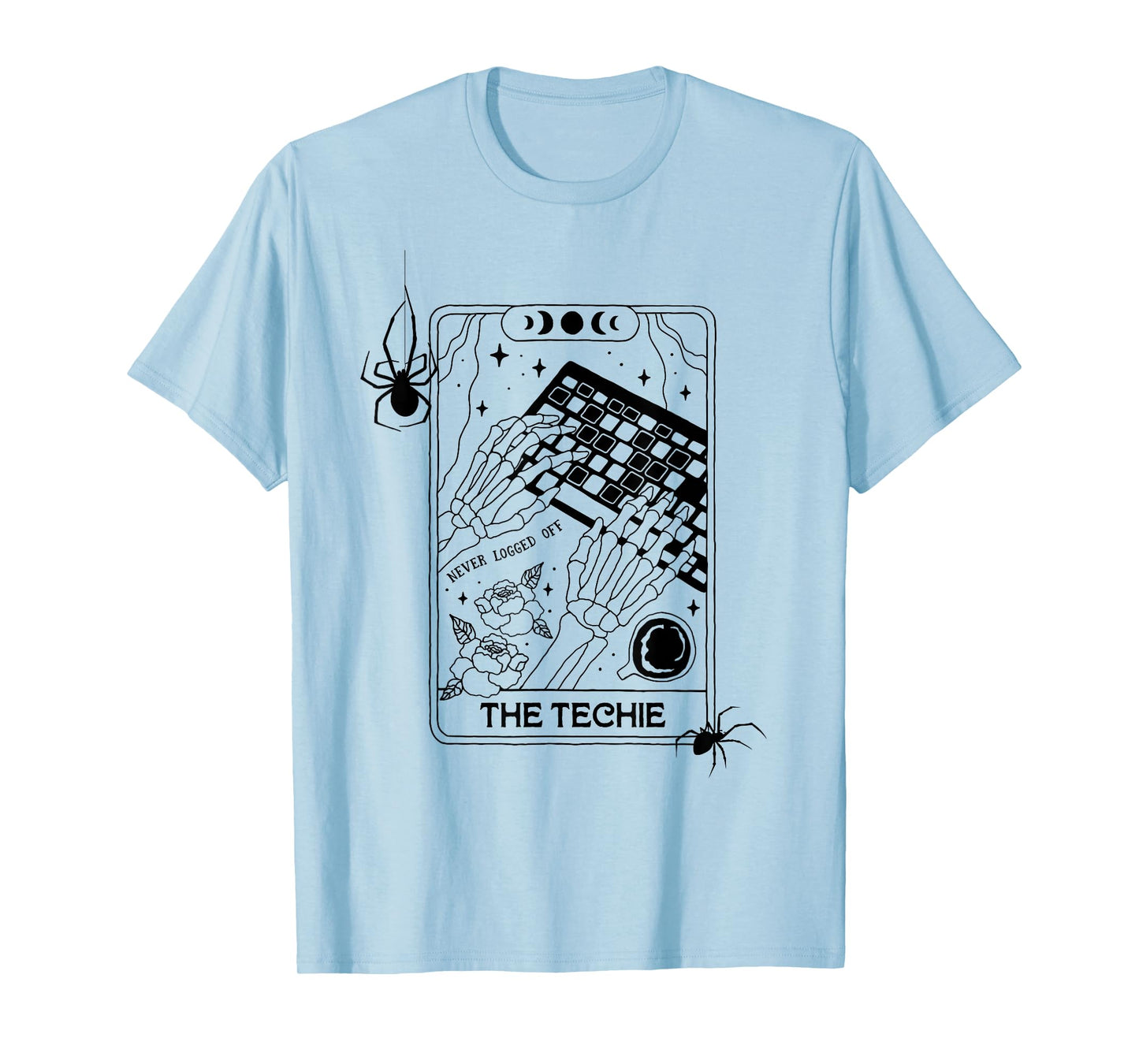 The Coder Skeleton Tarot Card Halloween Design T-Shirt