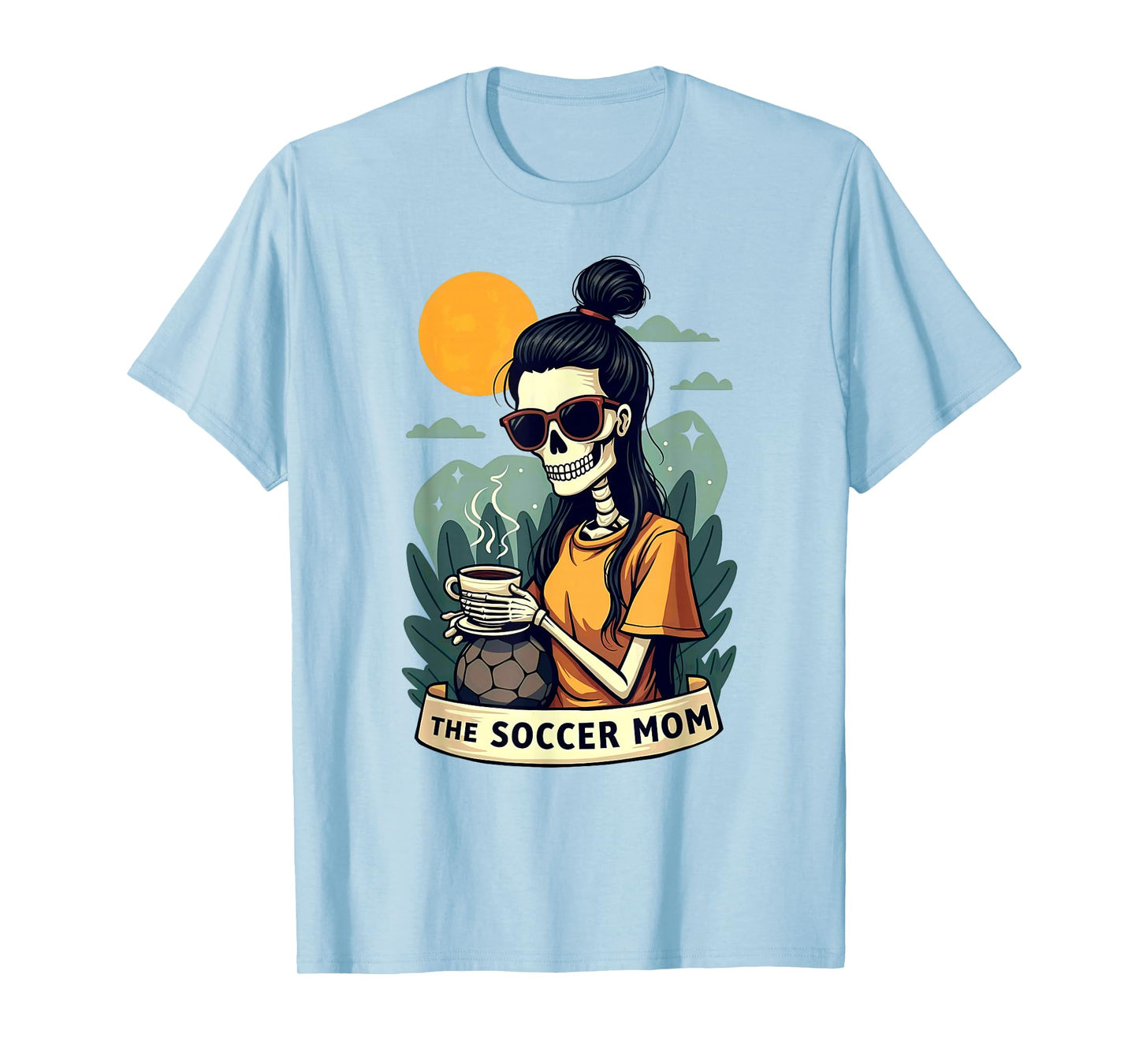 Gothic Tarot Card Skeleton Coffee Soccer Mom T-Shirt