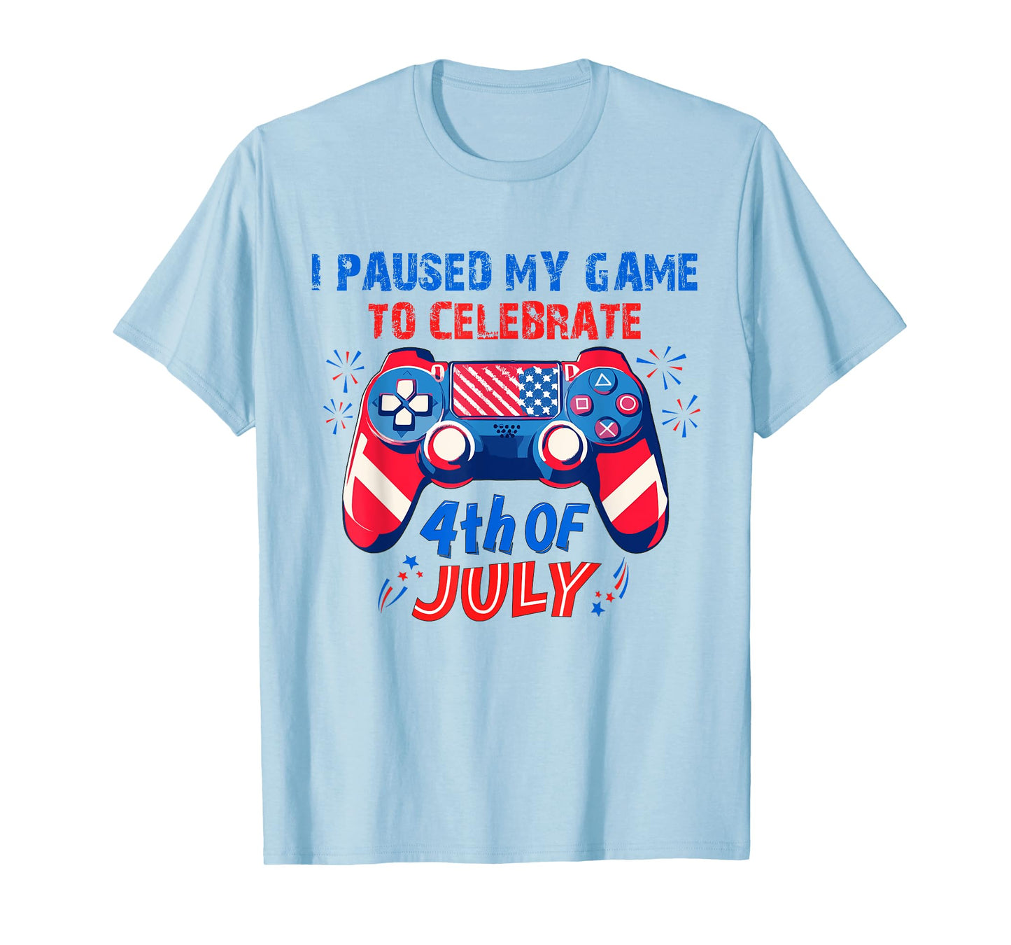 Gamer 4th Of July American Flag Gaming Lover Boys Girls Teen T-Shirt