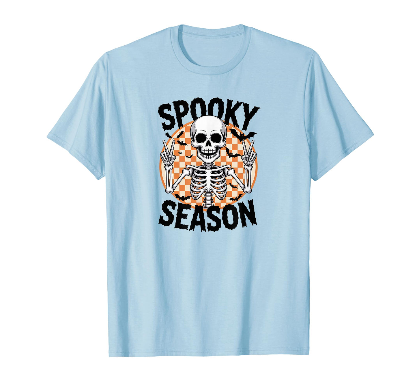 Spooky Season Skeleton Peace Sign Halloween T-Shirt