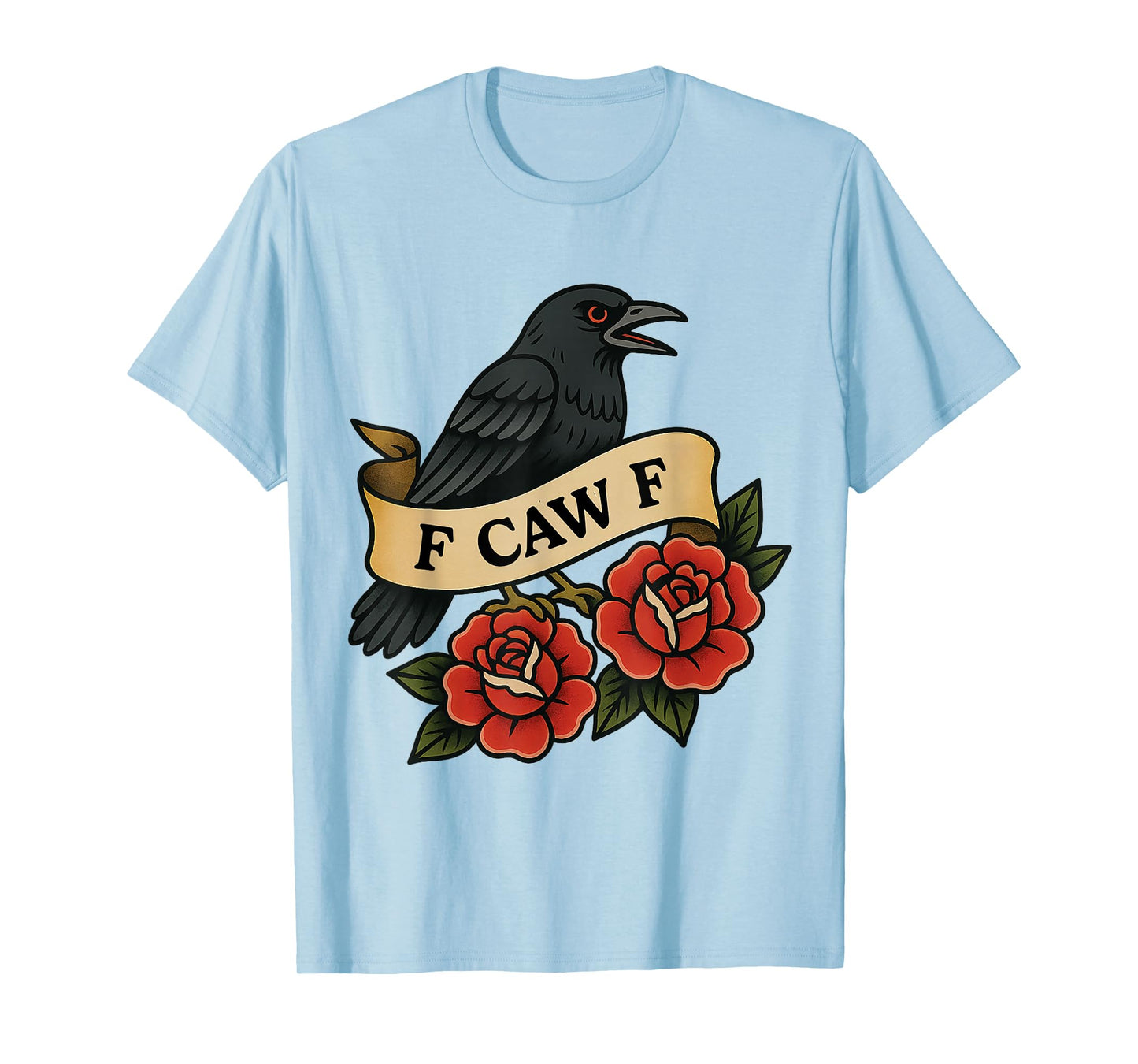 F-Caw-F Funny Crow Meme - Tattoo Style Design T-Shirt