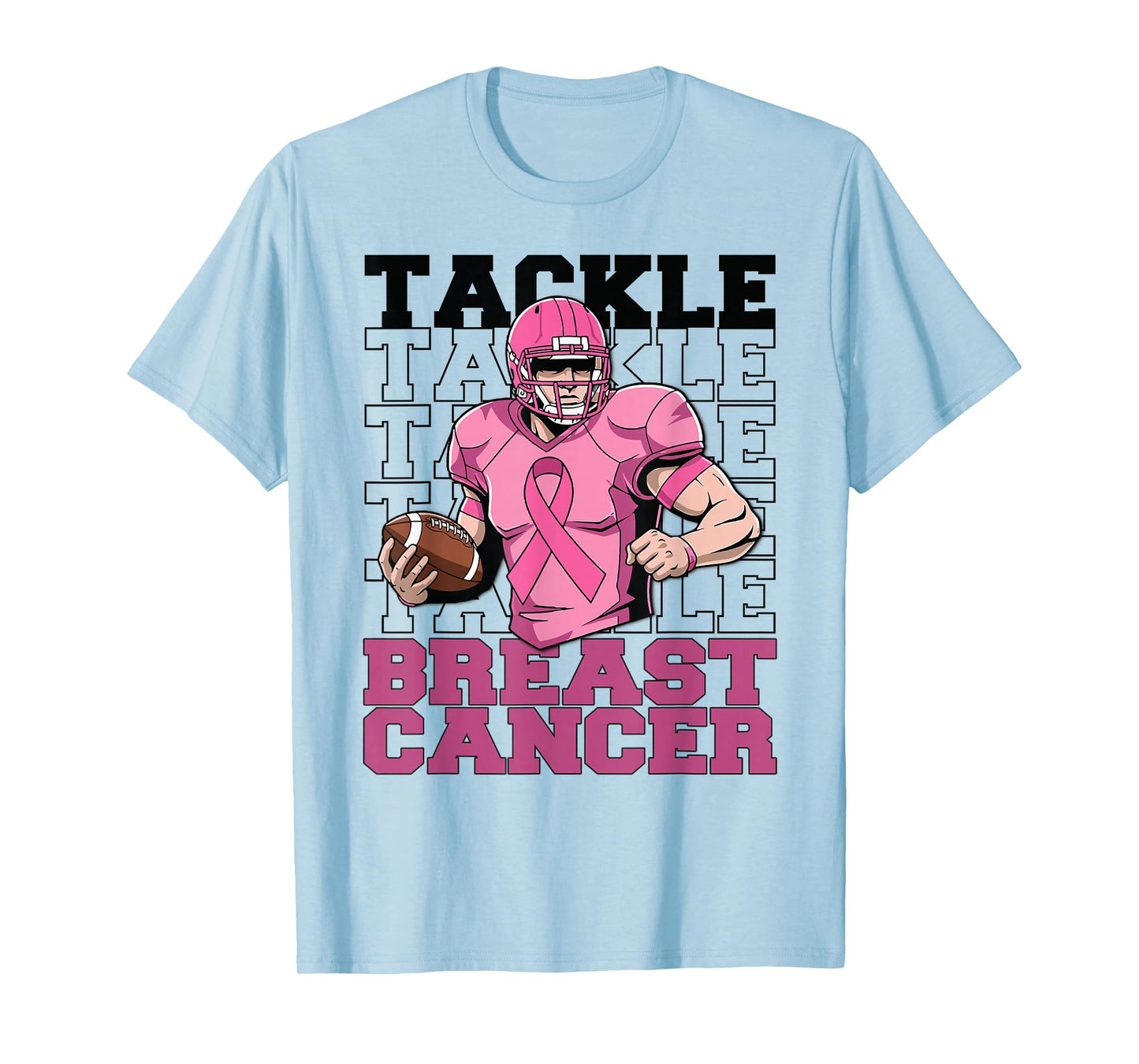 Tackle Breast Cancer Awareness American Football Women Kids T-Shirt