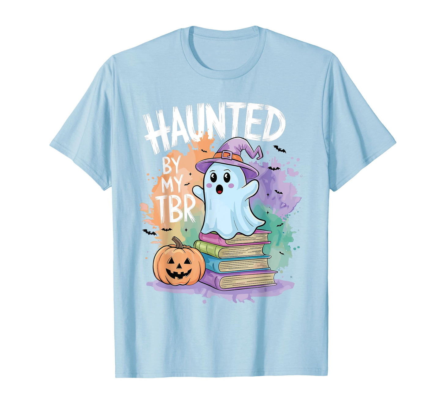 Haunted By My TBR Funny Book Lovers Ghost Halloween Bookworm T-Shirt