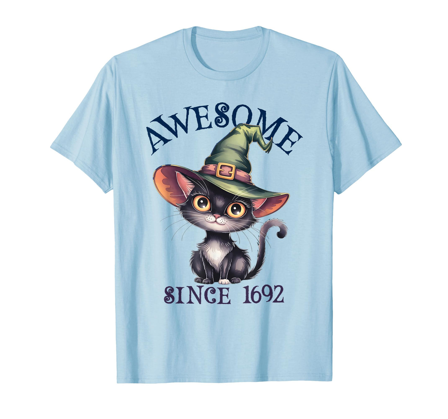 Funny Awesome Cat Witch Since 1692 Wicca Birthday Witches T-Shirt