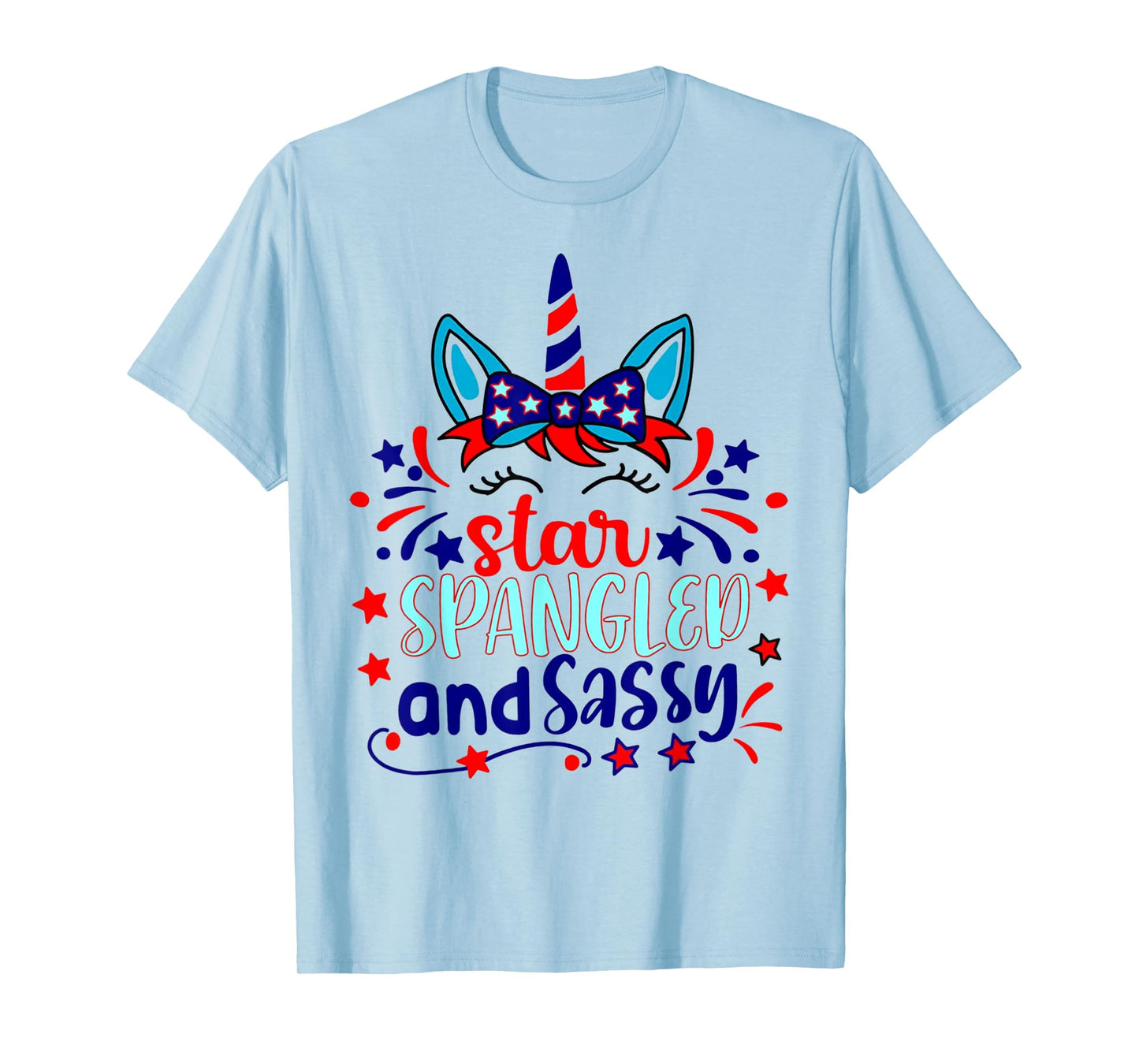 Star Spangled And Sassy Unicorn Patriotic 4th Of July T-Shirt for Women Kids Men