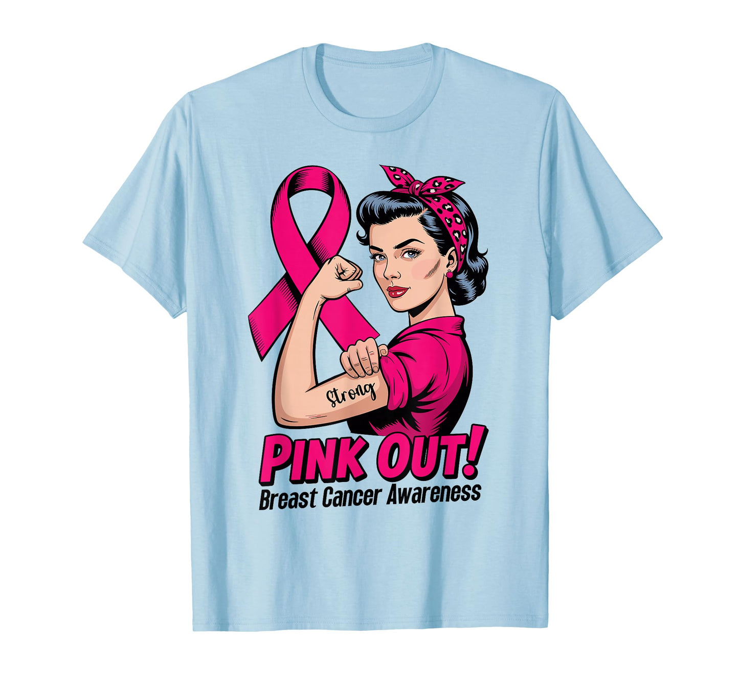 Pink Out Breast Cancer Awareness Month Strong Survivor Nurse T-Shirt