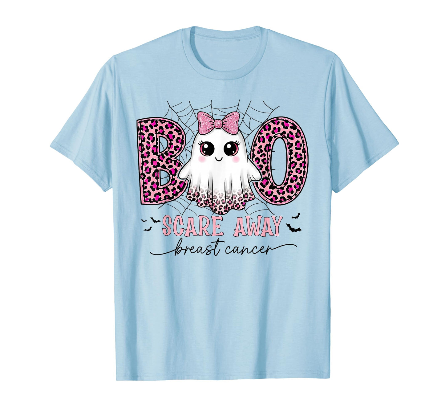 Halloween Boo Scare Away Breast Cancer Awareness Cute Ghost T-Shirt