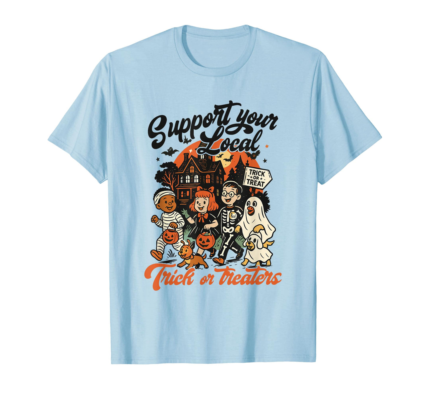 Support Your Local Trick or Treaters Vintage Halloween Witch T-Shirt
