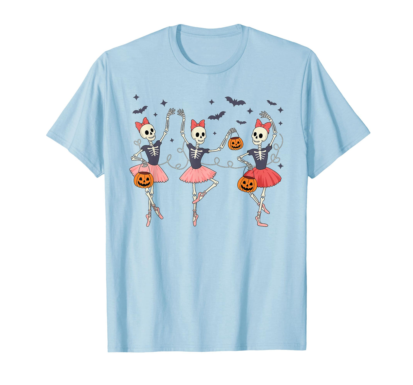 Ballet Pumpkin Skeleton Dance Halloween Men Women Boys Girl T-Shirt