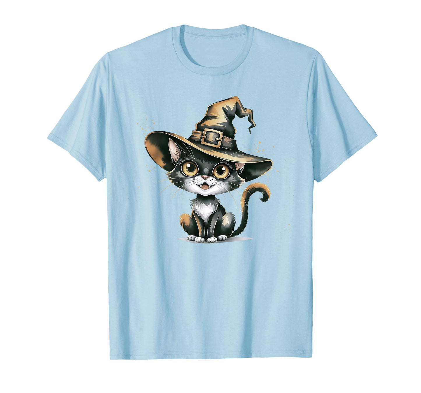 Cute Cat Witch Spooky Witches Feline Wizard Halloween Gag T-Shirt