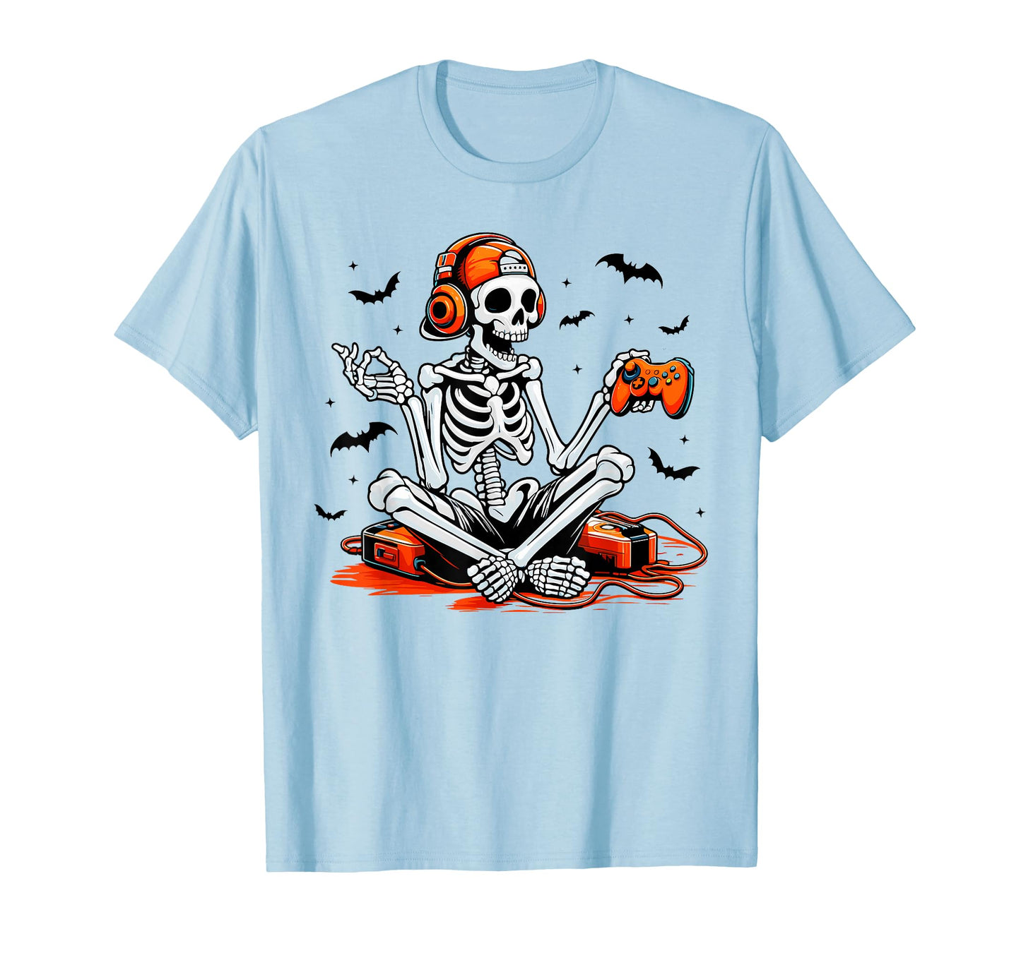Halloween Skeleton Gamer Funny Video Gaming Halloween Gaming T-Shirt