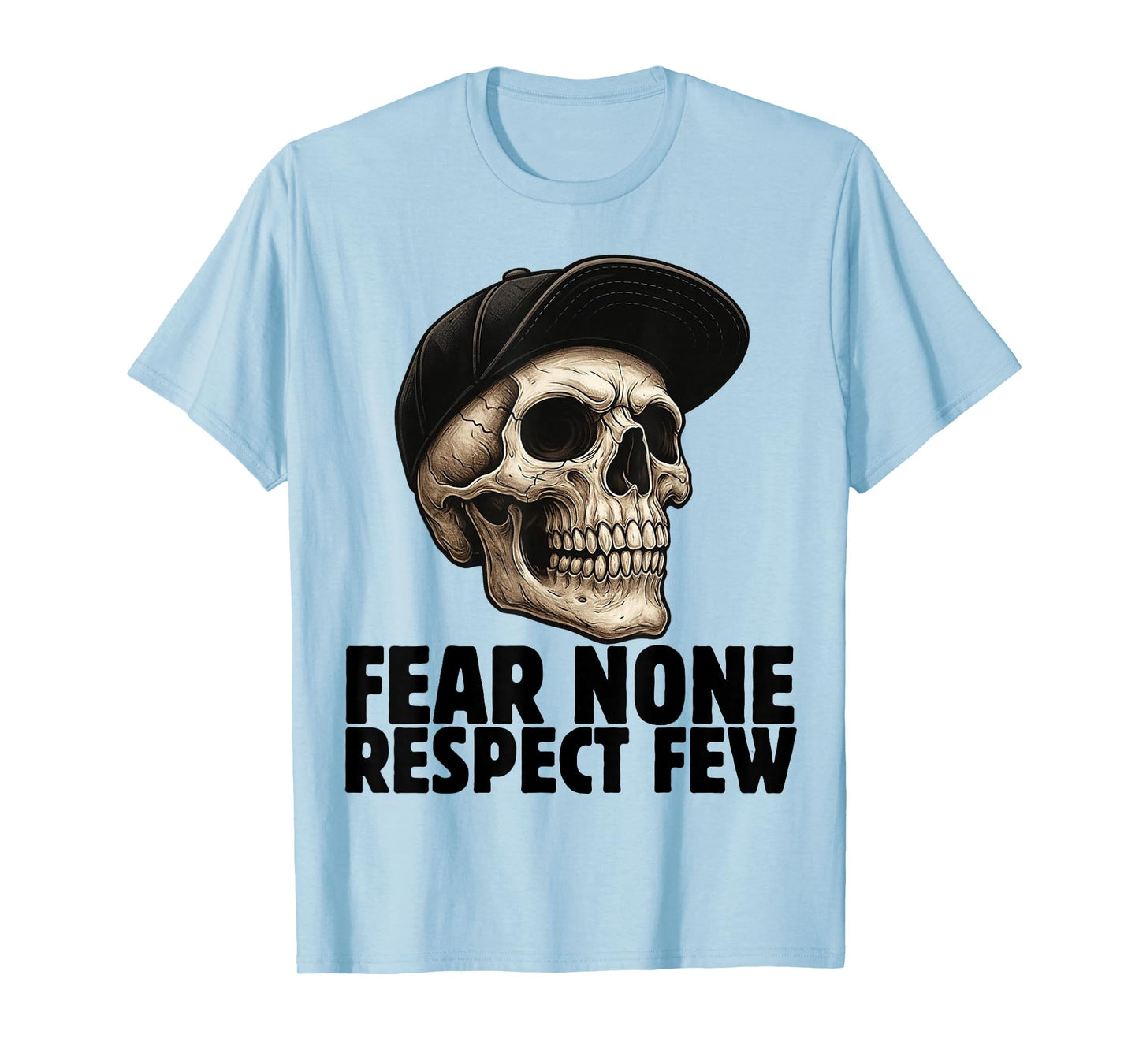 Skull in Cap Street Style Urban Art Skeleton T-Shirt