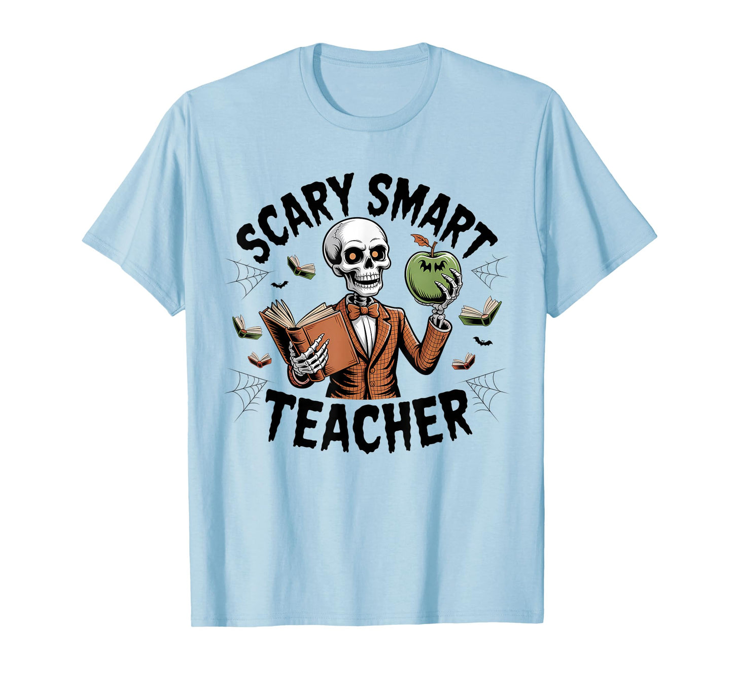 Scary Smart Teacher Halloween Skeleton T-Shirt