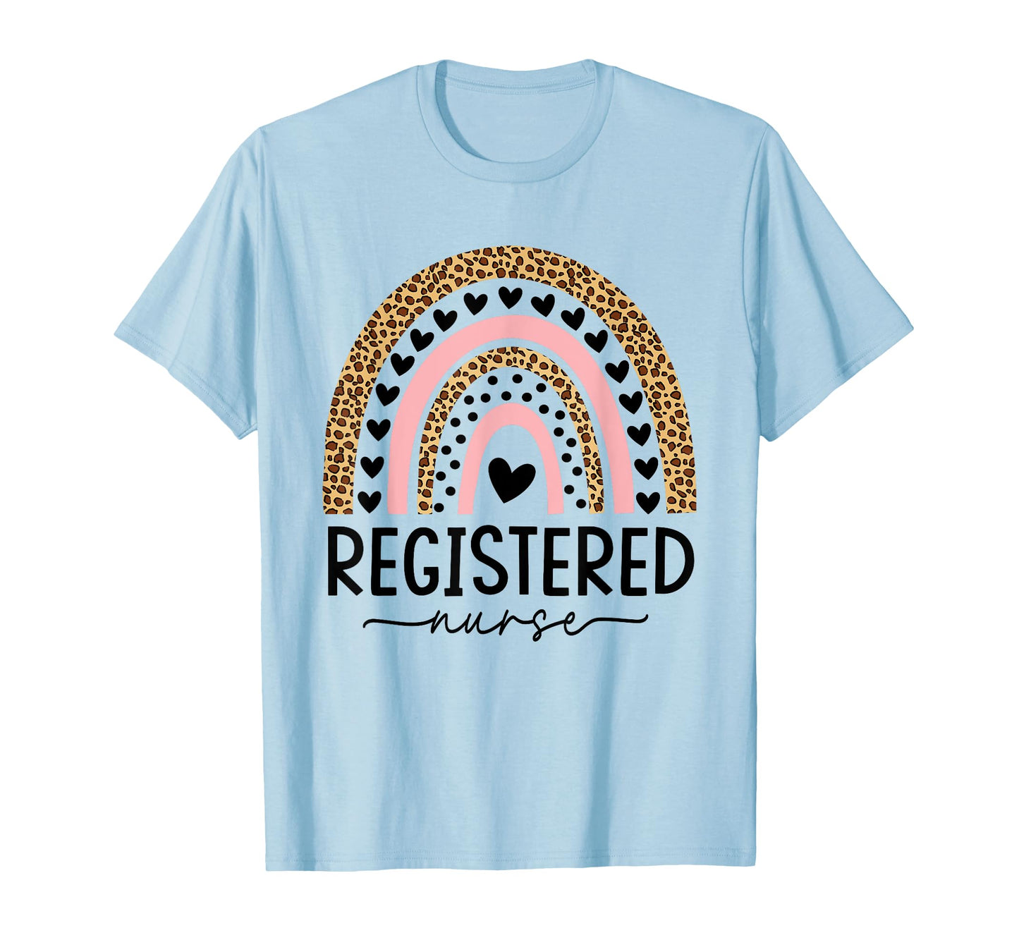 Women Registered Nurse RN Nursing Rainbow Leopard Nurse Day T-Shirt