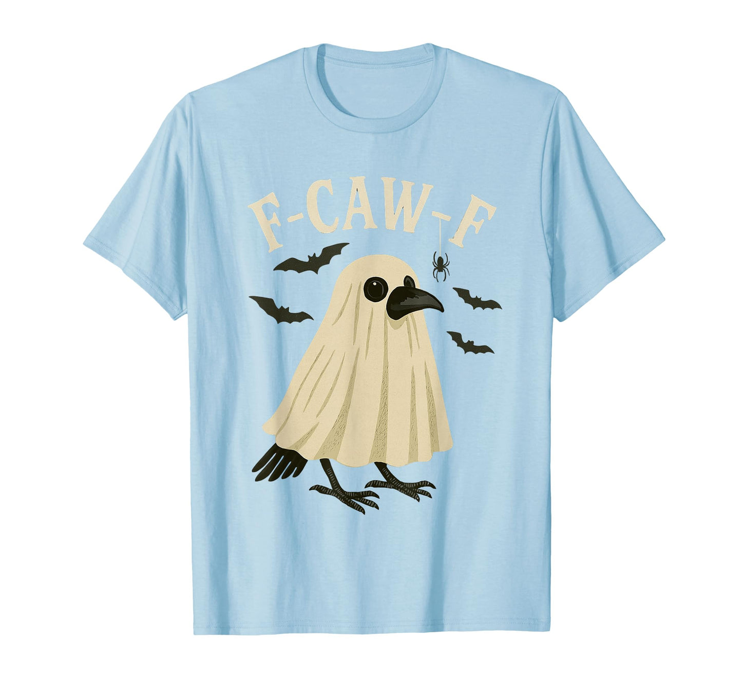 F-caw-f Crow Halloween Funny Raven Orange Spooky T-Shirt