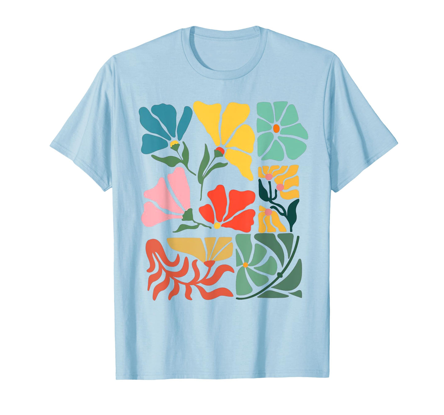 Retro Boho Wildflowers Colorful Graphic Nature Floral T-Shirt