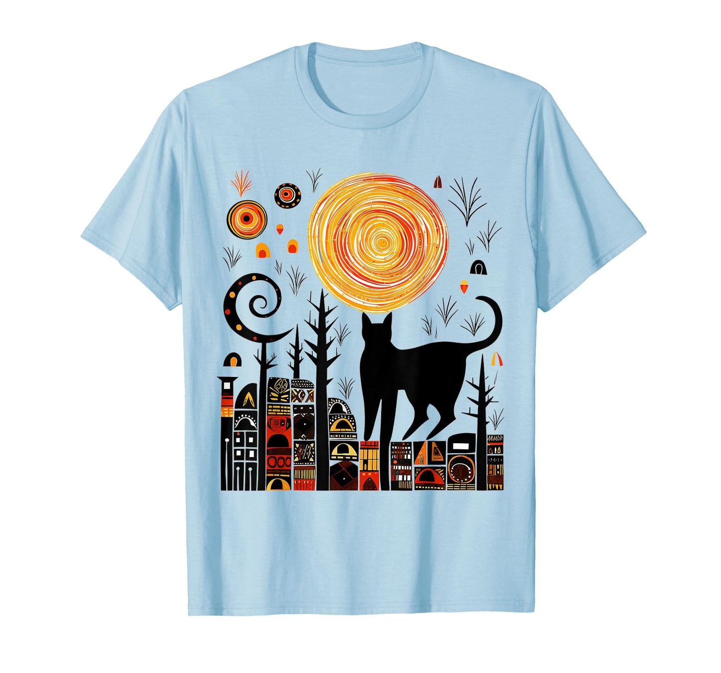 Nature Geometric Cat Art Abstract Polygon Graphic Nature T-Shirt for Men Women Kids