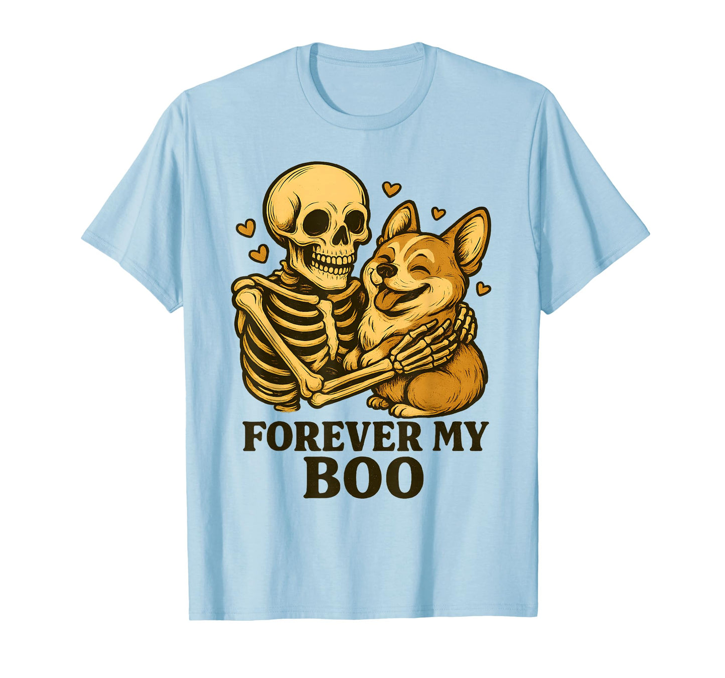 Forever My Boo Halloween Skeleton with Corgi Lover T-Shirt