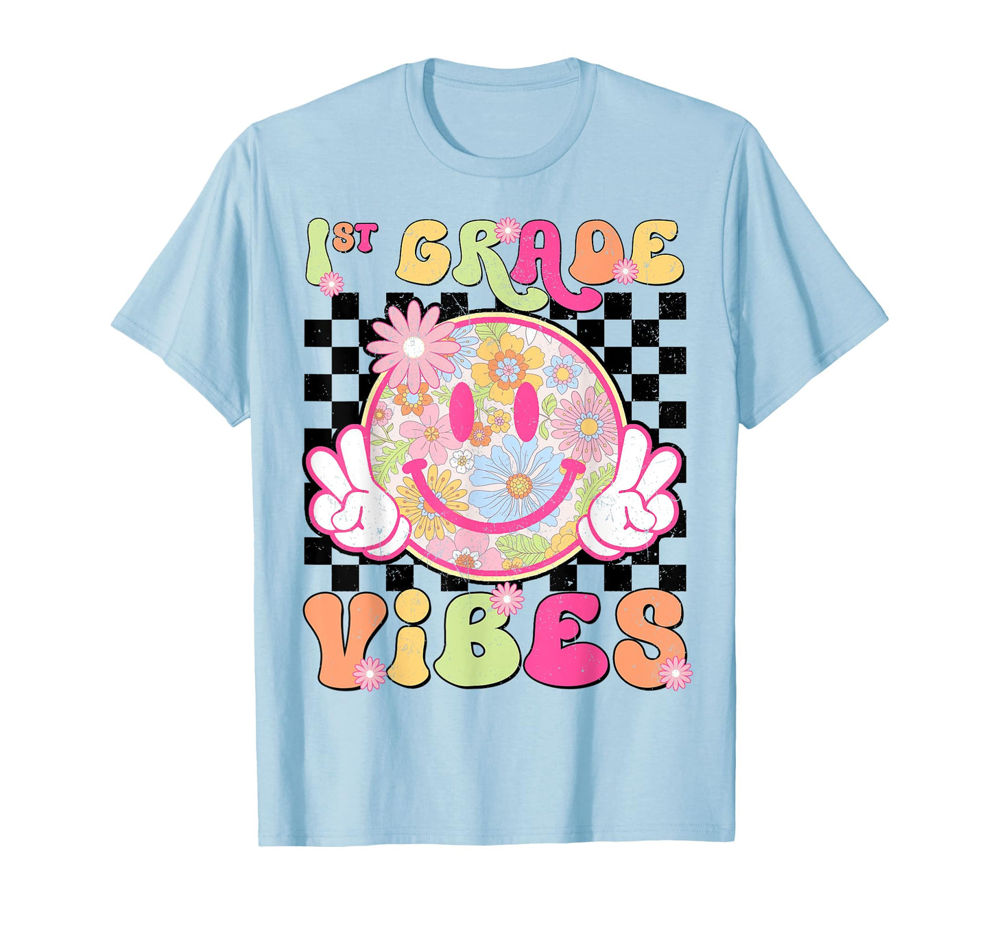 Groovy 1st Grade Vibes First Day Of School Teacher Girls T-Shirt