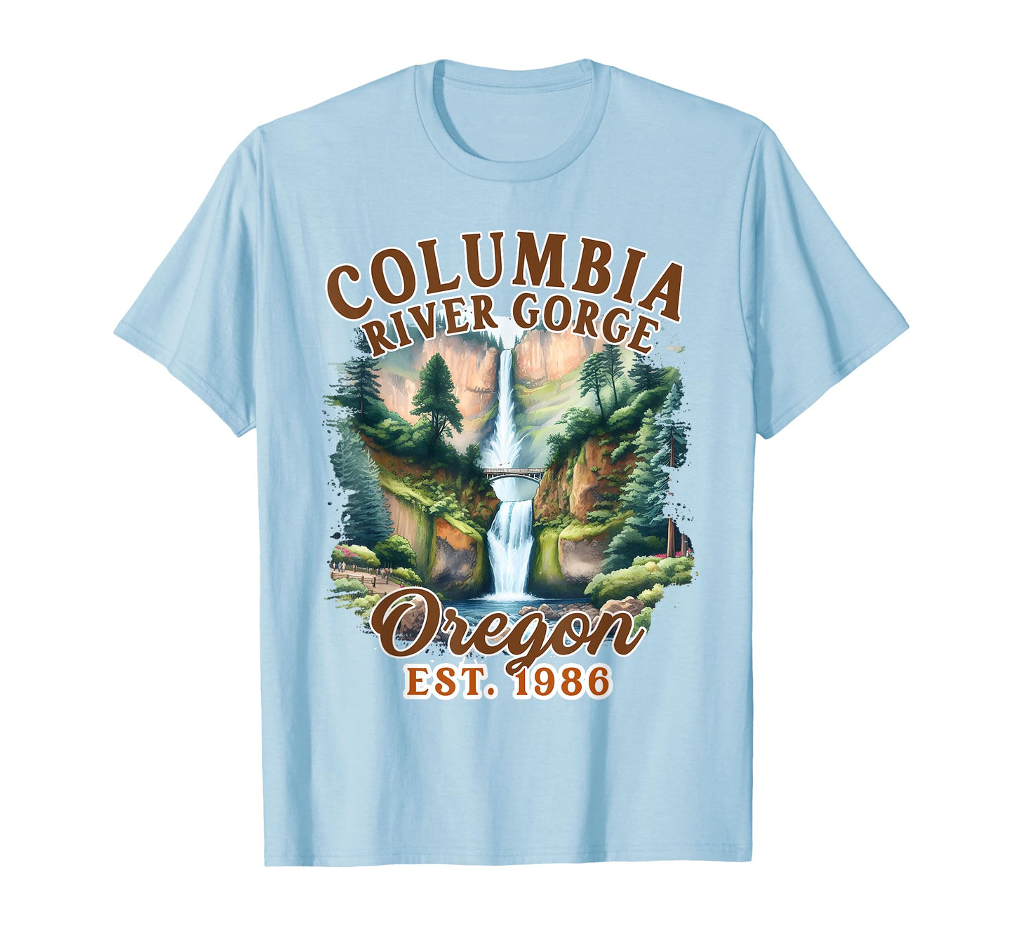 Columbia River Gorge Oregon Waterfall Nature Exploring T-Shirt