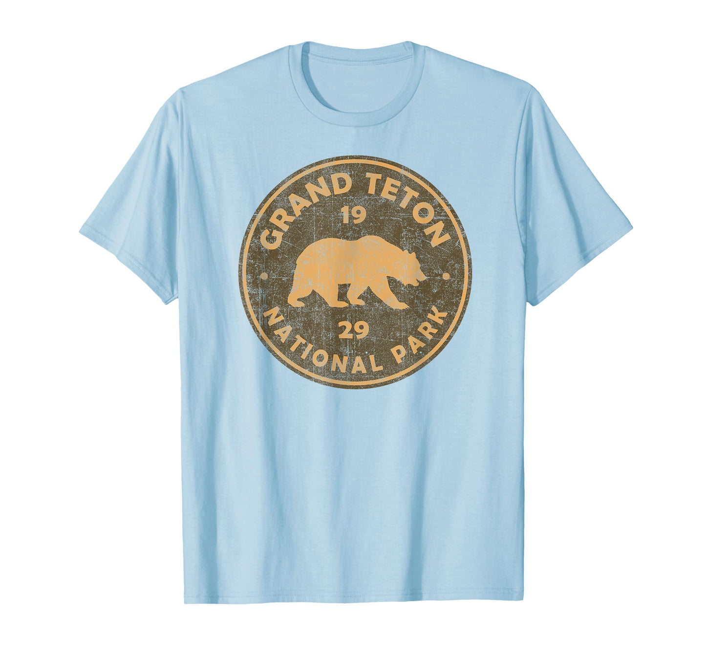 Retro Grand Teton National Park Wyoming Mens Souvenir Hiking T-Shirt