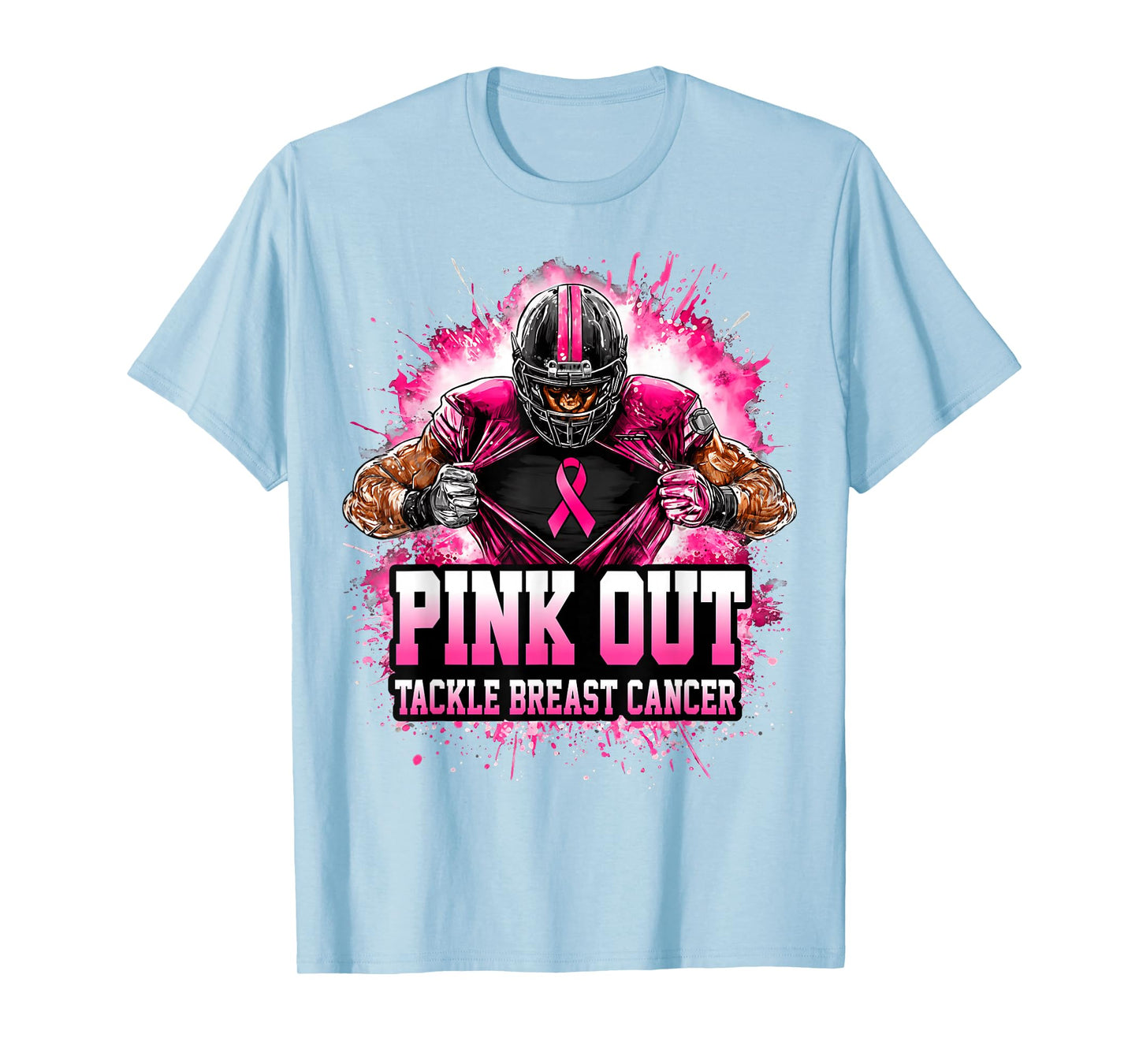 Football Pink Out Tackle Breast Cancer Awareness Men Women T-Shirt