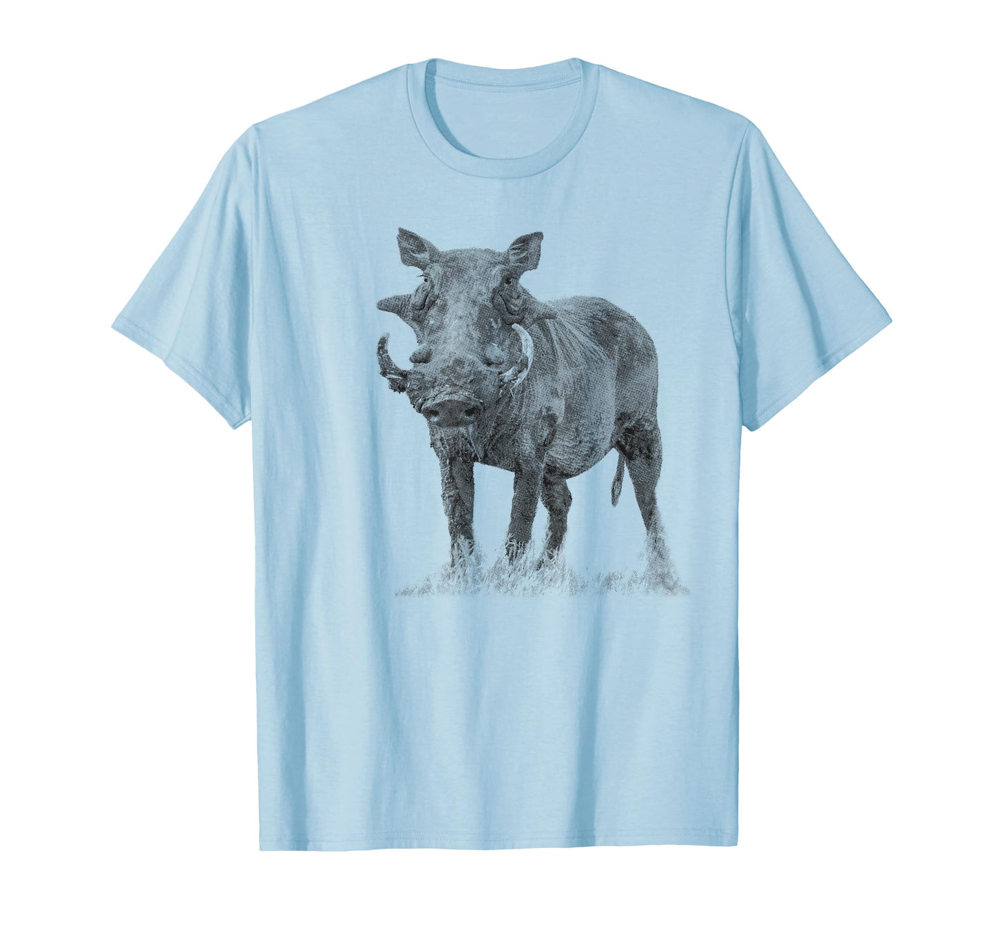 SM's Wild for Africa Apparel Warthog Boar Full Figure Artwork Unisex-Adults T-Shirt Grey Small Animal Print T-Shirt