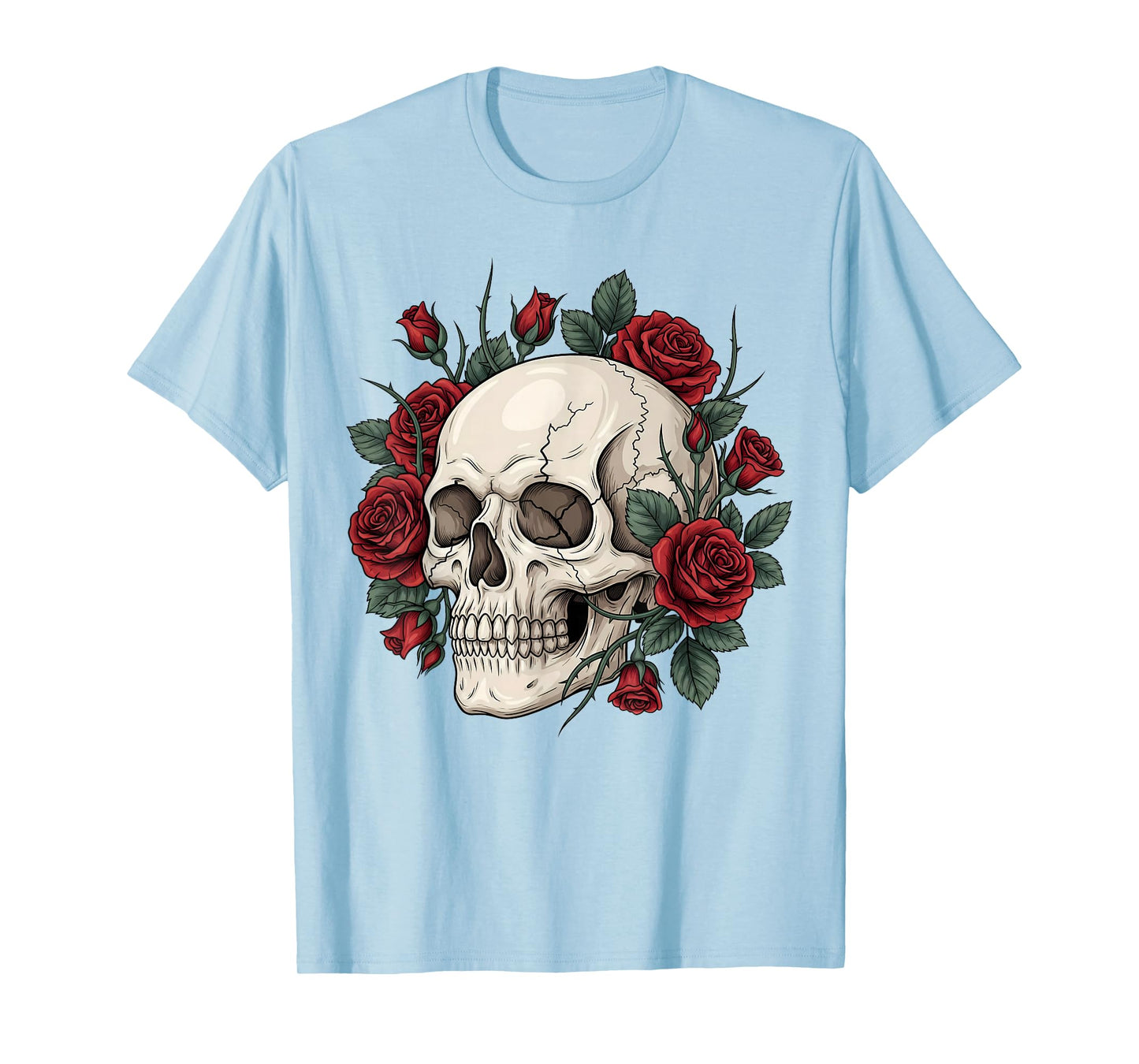 Rose Skeleton Skull Flower Gothic Halloween Costume Floral T-Shirt