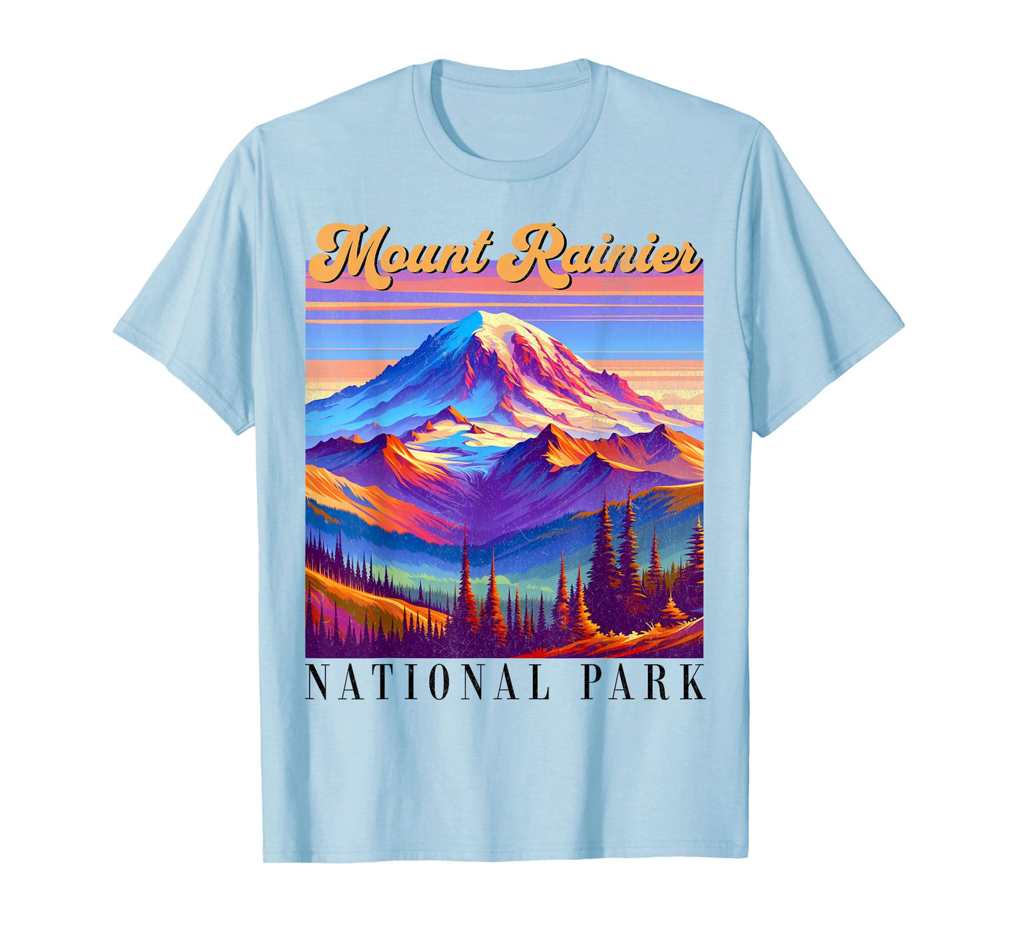 Mt. Rainier National Park Mountain Art Souvenir T-Shirt