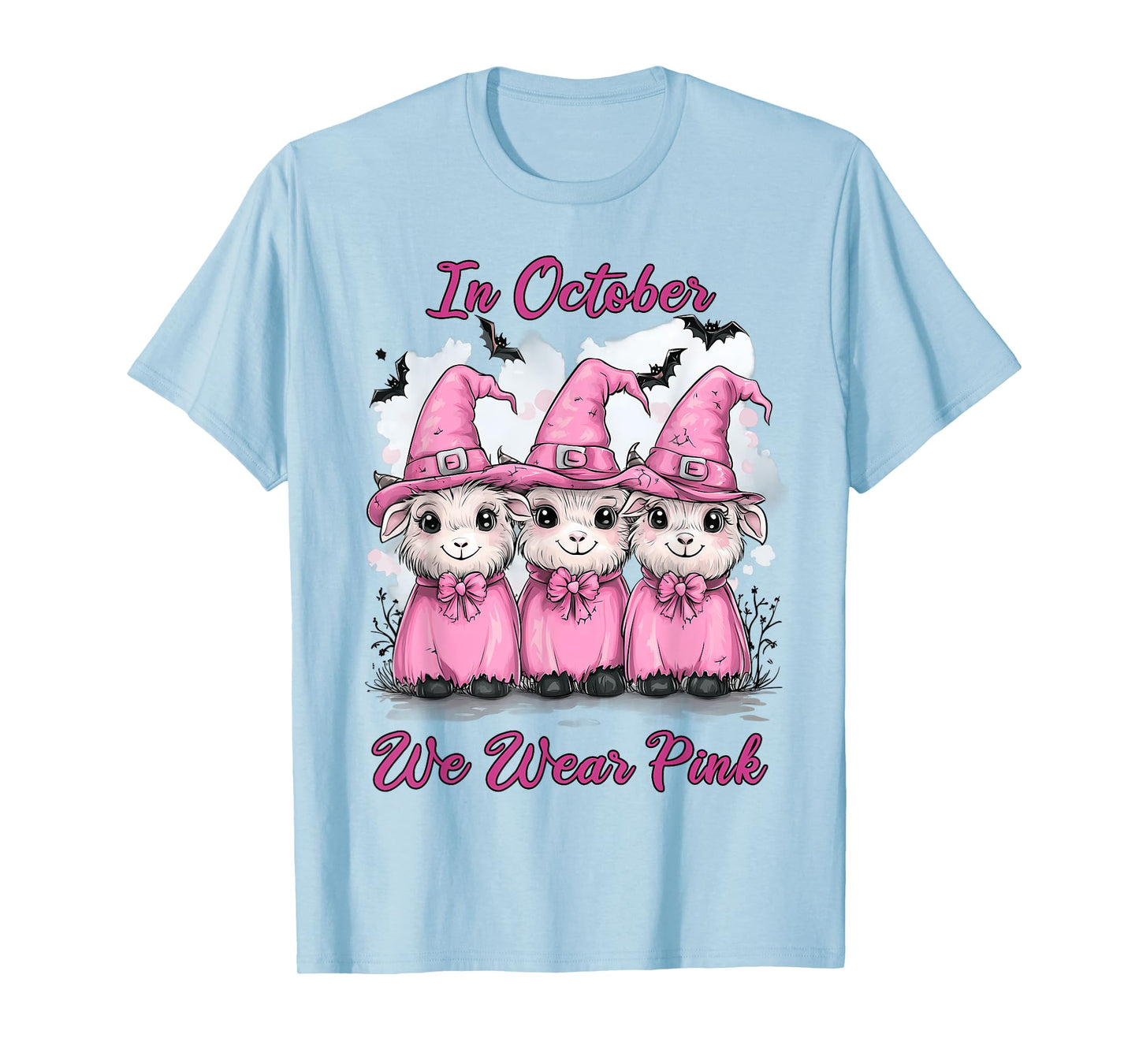 In October We Wear Pink Goat Halloween Breast Cancer Costume T-Shirt