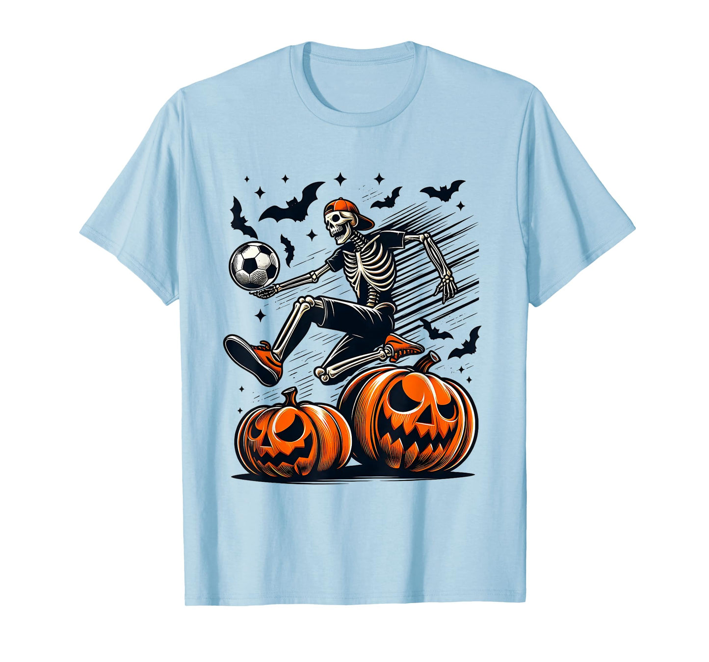 Funny Skeleton Soccer Halloween Costume Boys Kids Men Women T-Shirt
