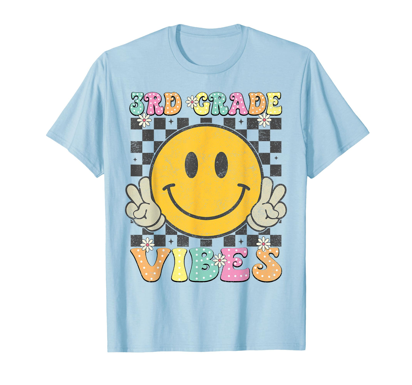 Girls 3rd Grade Vibes Smile Face Back to School Third grade T-Shirt