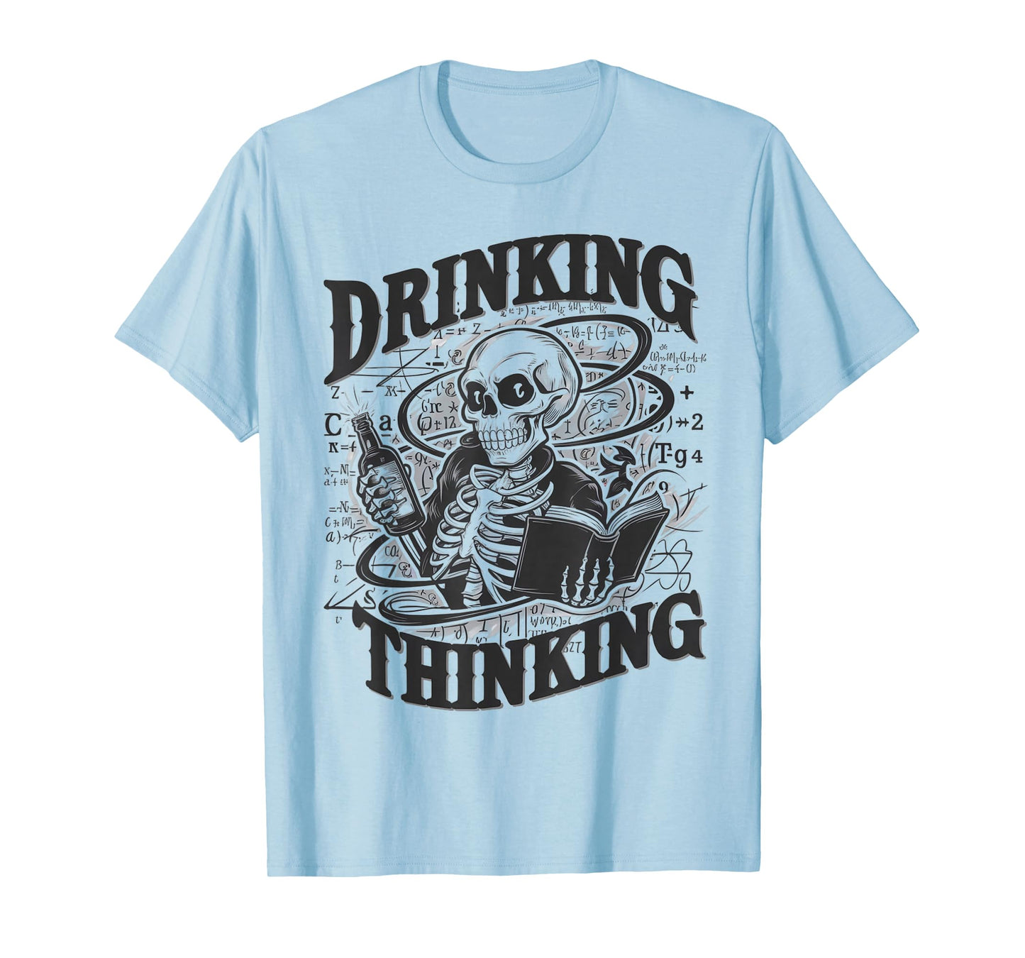 Drinking Thinking:Mathematics with Bottle Halloween Humor T-Shirt
