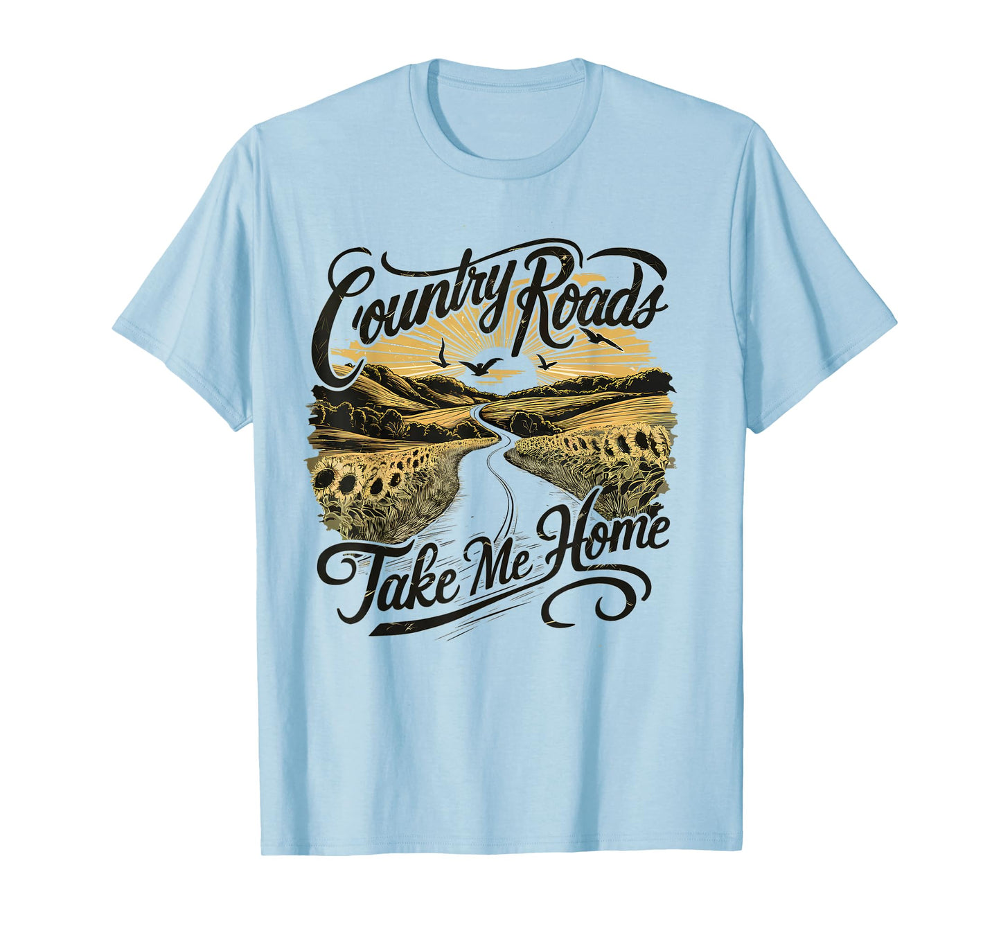 Camping Hiking Mountain Country Roads Take Me Home T-Shirt