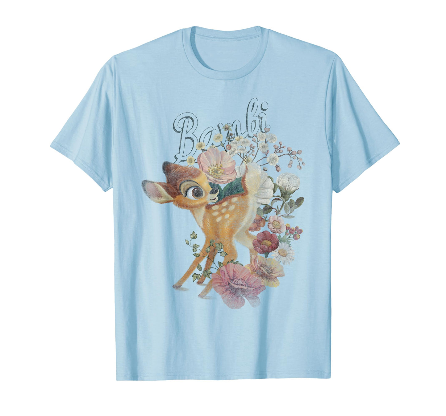 Disney Bambi Vintage Floral Poster T-Shirt