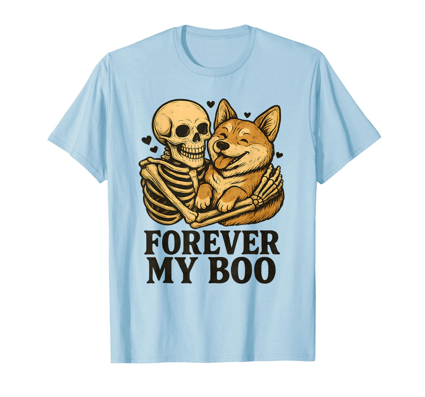 Forever My Boo Halloween Skeleton with Akita Lover T-Shirt