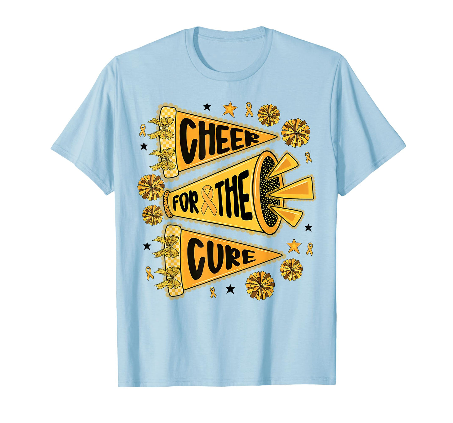 Cheer for The Cure Pennant Cheer Childhood Cancer Awareness T-Shirt
