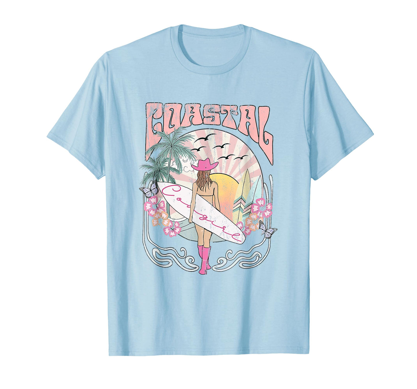 Coastal Cowgirl Aesthetic Cowgirl Surf Beach Cowgirls Outfit T-Shirt