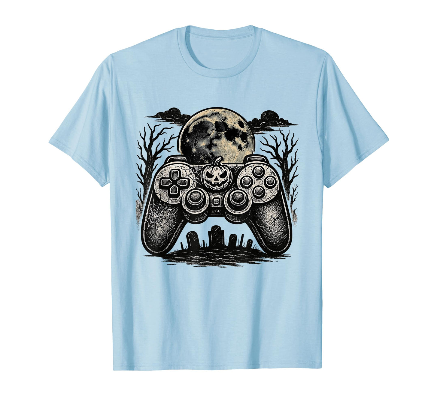 Halloween Skeleton Gamer Costume Funny Spooky Gaming Boys T-Shirt