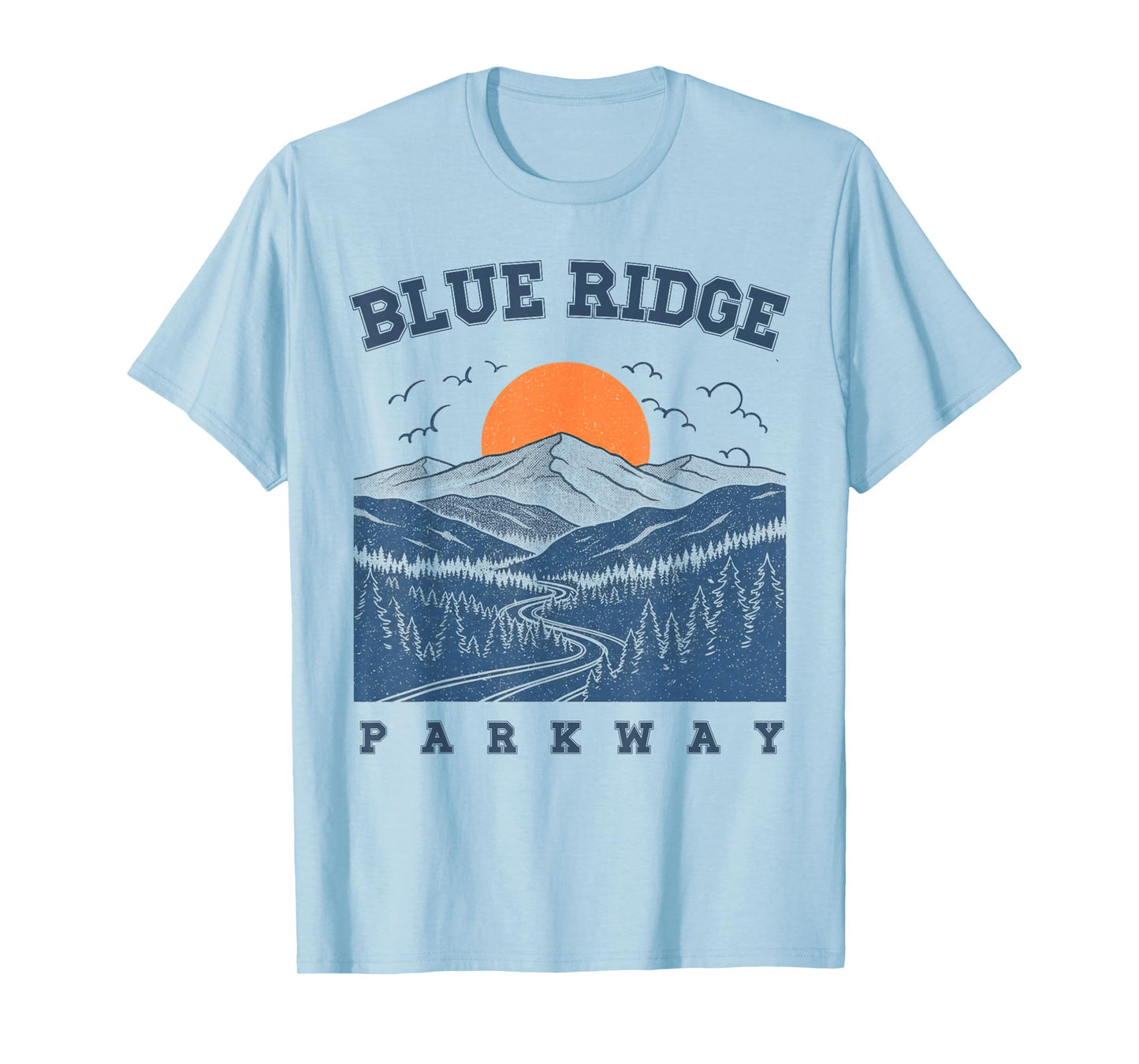Blue Road Ridge Parkway Mountain Landscape North Carolina T-Shirt