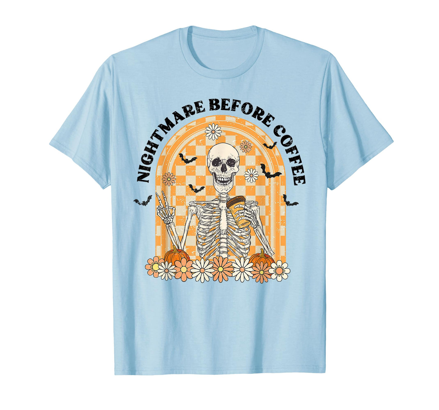 Skeleton Nightmare Before Coffee Halloween T-Shirt