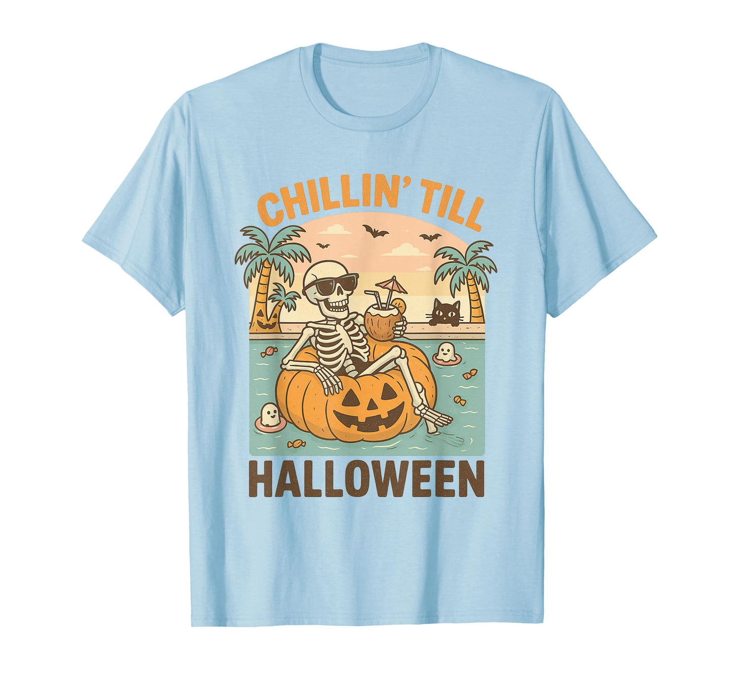 Spooky Summer Skeleton Shirt – Funny Halloween Beach Costume T-Shirt